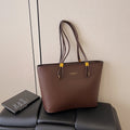 large-capacity casual tote bag classy sense of retropure color shoulder bag 2026new arrivalfashionwork clothing women's bag