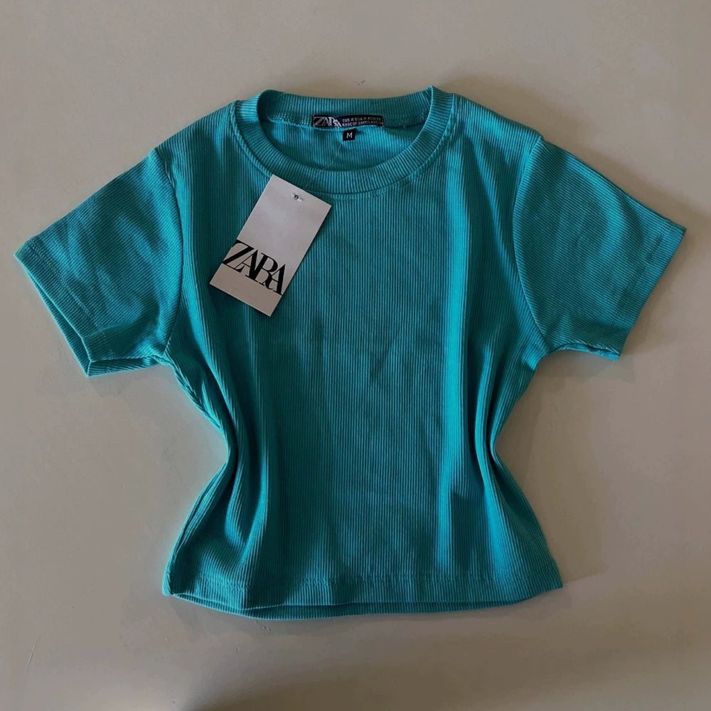Women's round neck t-shirt short-sleeved t-shirt short-sleeved tops wholesale women basic top
