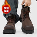 Boots men's british american rhubarb retrofleece-lined short boots men's workwear high-top heattechwinter snow cotton shoes