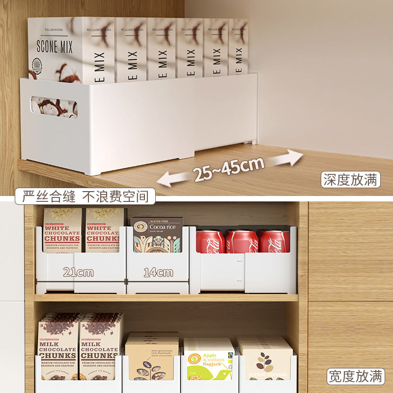 Kitchen Storage Cabinet Telescopic Storage Box Desktop Cosmetics Mask Finishing Multifunctional Drawer Telescopic Separator Box