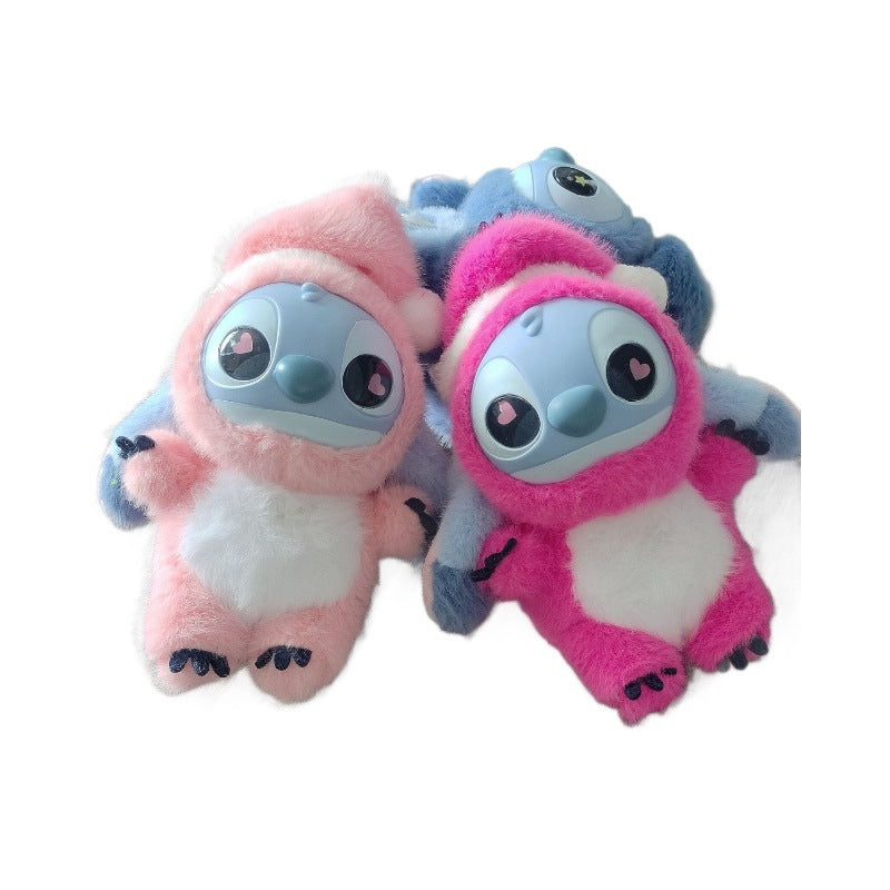 Disney purple doll plush toy stuffed animal bag charm bb squeak cartoon doll kids girls gift wholesale