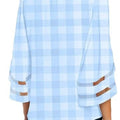 fashionplus size mesh patchwork women's v neck mesh bell sleeve loosetopsin stock