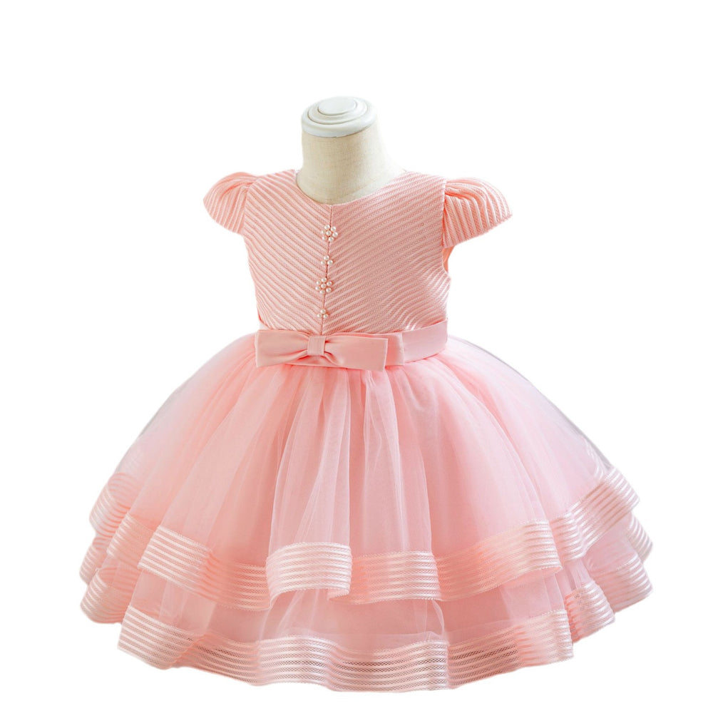 Wholesale children's formal dresses - airplane sleeve wedding gown princess dress for baby girls, first birthday dress, baby dress