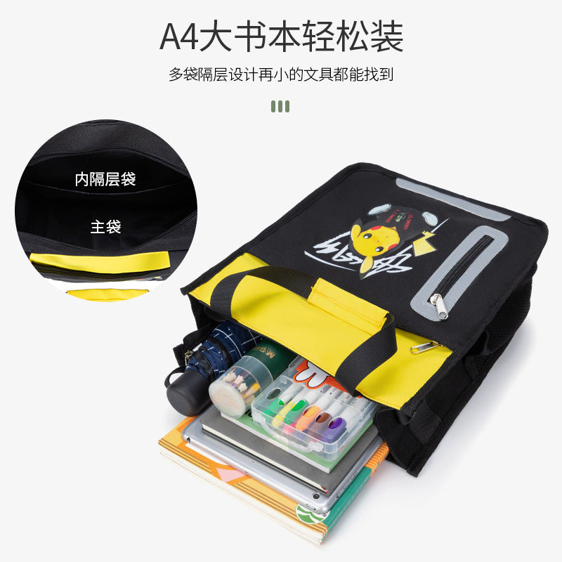 New children's extracurricular tutoring bag, primary and secondary school students messenger bag, men's and women's art bag, extracurricular bag, tote bag, carrying book bag