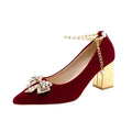Wedding shoes for women with thick heels 2023fall and winternew arrival bride red non-tiring feet wedding dress xiuhe two-piece suit