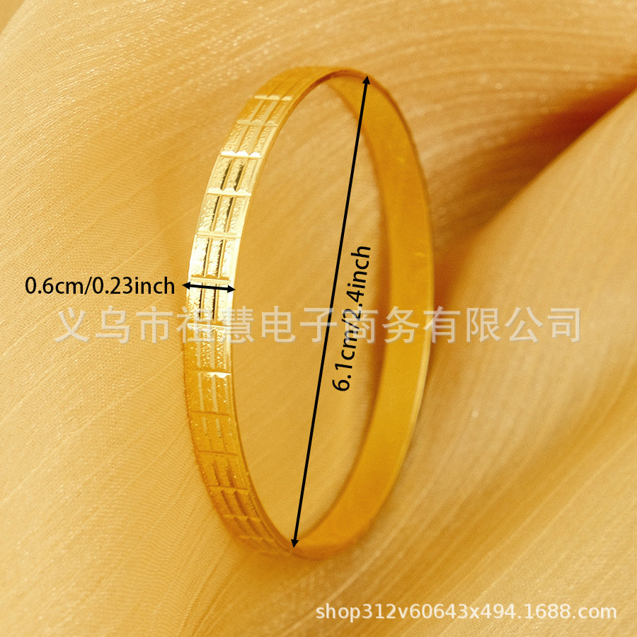 gold-plated women's copper bangle bracelet - dubai bridal wedding ethiopian african bangle jewelry