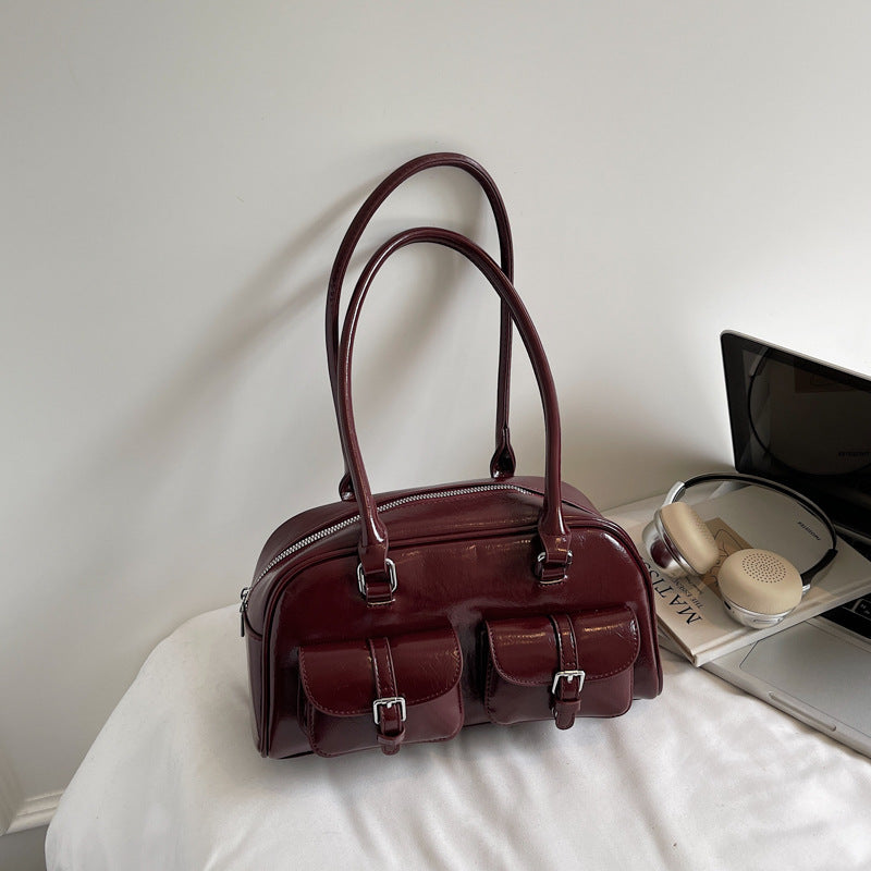 2025 fashion easiest for match new arrivalretro boston pillow bag maillard shoulder large capacity armpit bag