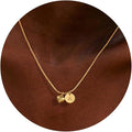 European and american geometric round letter pendant cross-border stainless steel 18k real gold plated necklace women's titanium steel jewelry wholesale