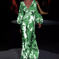 spring/summer new arrivals: european and american style fashionable printed dress - sexy v-neck, cinched waist, loose fit maxi dress