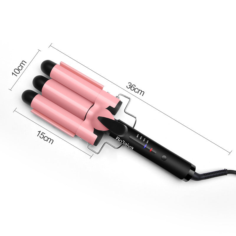 Cross-border egg roll head, three-tube curling iron, egg roll 32mm instant noodle head, big wave perm, no hair damage, long-lasting curl