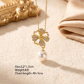 8442 pearl and diamond flower gold necklace