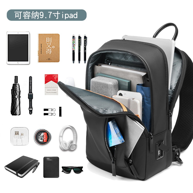 Customized shoulder bag men's satchel business small backpack multifunctional breast bag men's messenger bag chest bag
