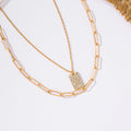 Gold-plated crystal pendant necklace wholesale cross-border new fashion thick line diamond accessories street style retrosweater chain for women