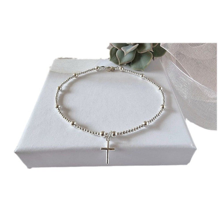 Bestselling european and american cross beaded bracelet - stainless steel minimalist style personalized commute jewelry for women 2025
