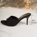 2026 summer new fashion open-toe stiletto suede high heel sandals - comfortable casual style fashion slides