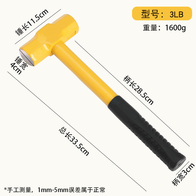 Big Iron Hammer Hammer Octagonal Hammer Fire Heavy Duty Shockproof High Carbon Steel Masonry Hammer Wall Breaking Hand Hammer Wall Breaking Hammer