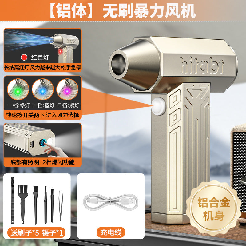 Violent fan industrial brushless hair dryer turbine duct strong storm fan lithium battery car dust collector water blower