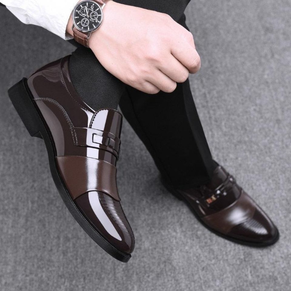 Tiktok viral new men's formal leather shoes - business casual, fashionable pointed toe slip-ons - dropshipping available