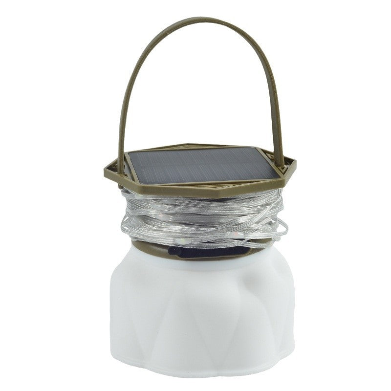 Cross-border new solar outdoor lighting camping light tape measure storage LED camping light string tent emergency atmosphere