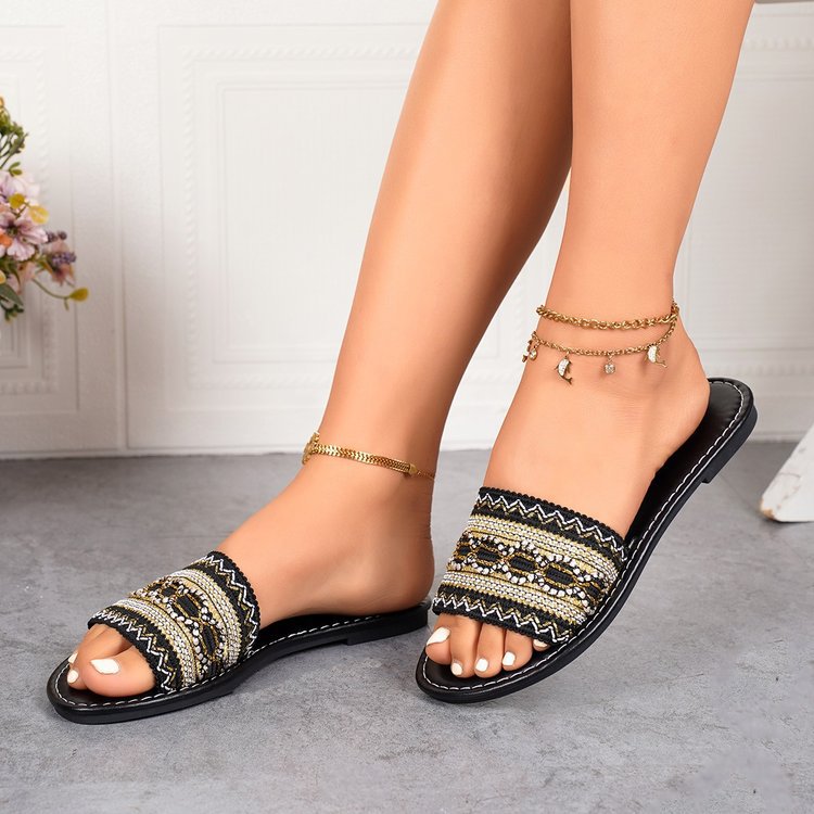 summer new arrival: plus size women's slippers - bohemian one-strap platform sandals