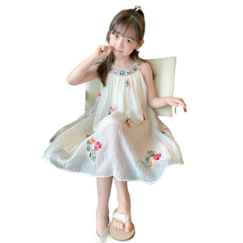 77206 girls' summer dress  new style chic girl's tank dress tulle dress children's princess dress