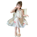 77206 girls' summer dress  new style chic girl's tank dress tulle dress children's princess dress