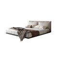 Genuine leather suspended bed accessible luxury modern double bed master bedroom classyelegant 1.8m wabi-sabi style upholstered leather bed personalized
