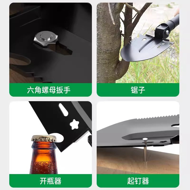 Engineer shovel multi-functional outdoor tool military shovel manganese steel thickened camping shovel small hoe vehicle foldable shovel