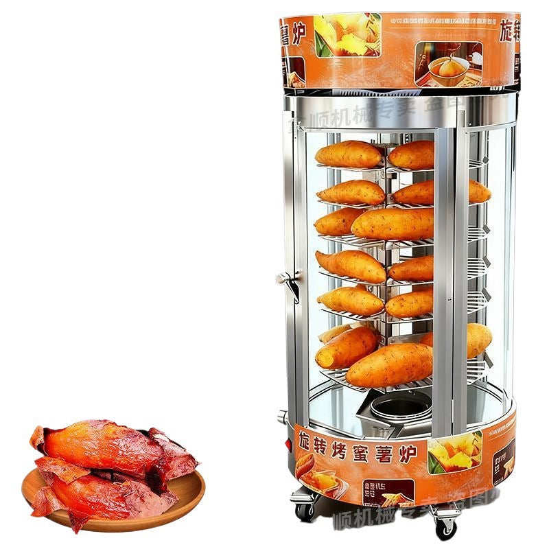 Commercial rotate sweet potato roasting machine fully automatic sweet potato roasting machine roasted sweet potato potato roasted chestnut corn roasted pear machine stall
