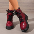 British style platform shoesthick sole belt buckle knight boots autumexportstudsplus size cross-border boots women