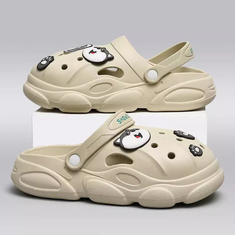 Cartoon nurse clogs women's summer outdoor wear internet celebrity 2024 new non-slipthick sole toe beach sandals