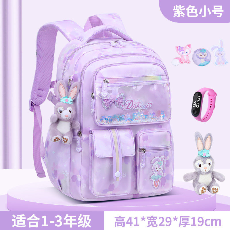 Girls' school backpack - new 2026 model for grades 1-6 - lightweight, ergonomic, and spine-protecting backpack for elementary school students