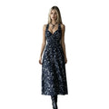 european and american halter floral dress -  bestseller, v-neck, slim fit, vacation style midi dress - cross-border e-commerce