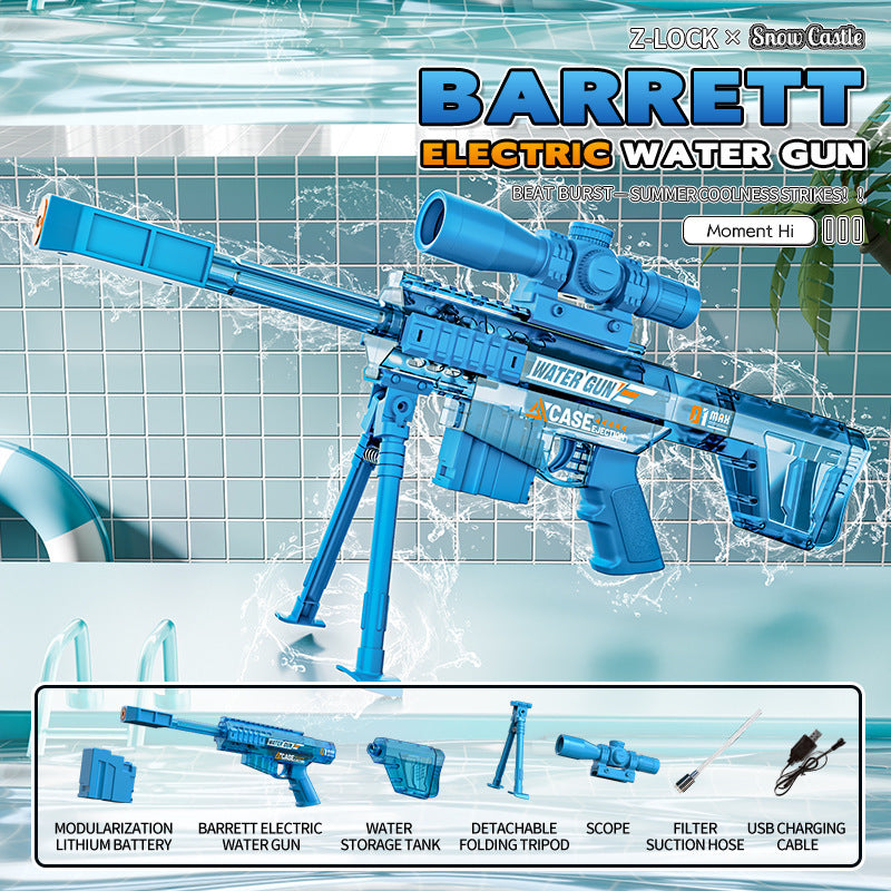new arrival electric water gun flash linkage fully automatic burst kidssummer boys water shooting water gun