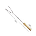 Stainless steel baking needle bbq double-headed fork wooden handle u-shaped barbecue fork chicken wing fork lamb skewer skewer barbecue tool