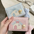 Korean style short wallet multifunctional card holder cute cartoon foldable multi-card slot leather wallet student high-value design