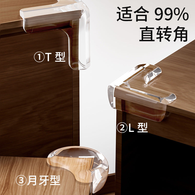Airbag-style clear corner protectors for kids - anti-collision, anti-bump, protective angles for coffee tables and furniture - soft-packed pvc corner guards, l-shaped