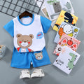 Kids' short-sleeve set: 100% cotton boys' t-shirt & baby summer outfit - girls' shorts, infant clothing, wholesale summer apparel