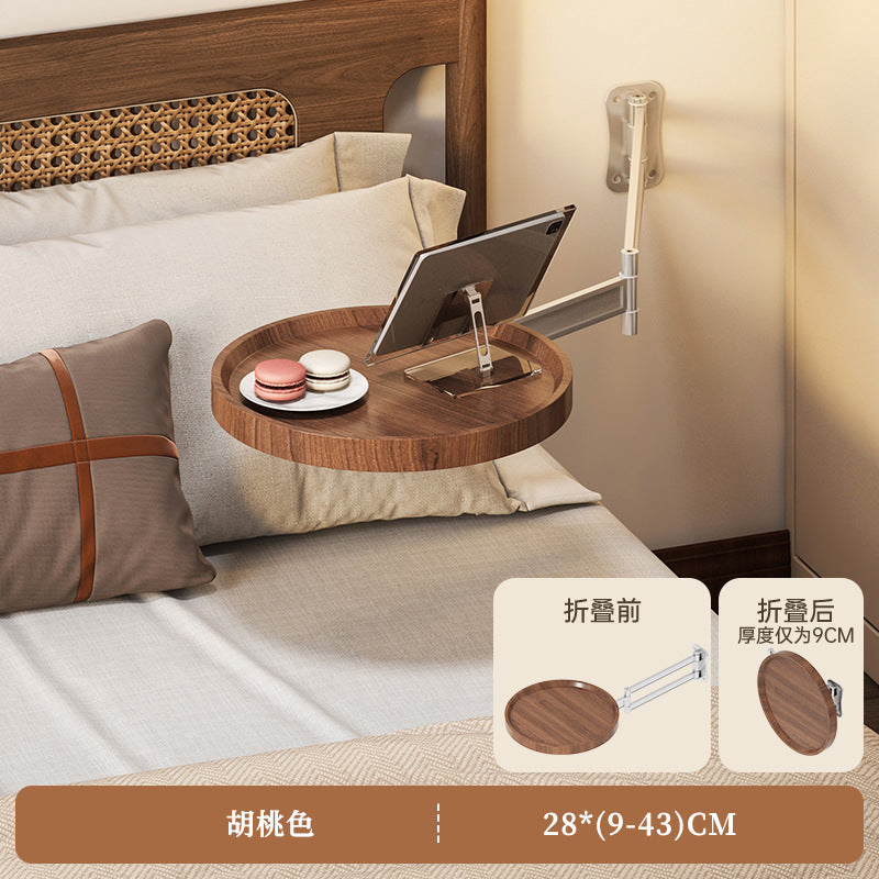 Foldable coffee table small round table creative suspended side table living room side table for home bedroom wall hanging bedside storage table