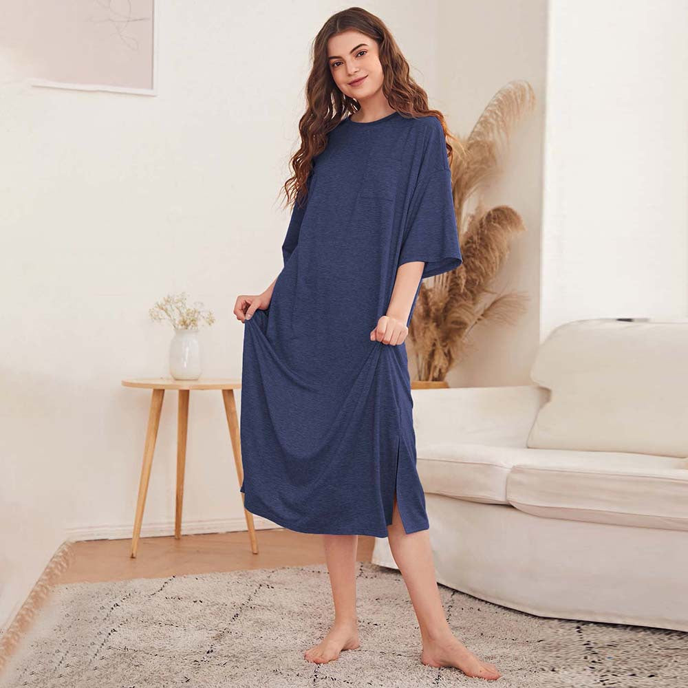 Amazon cross-border fashion: european & american style casual home dress - spring/summer mid-length, loose fit, comfortable slip dress