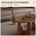 Solid wood coffee table - living room, small apartment side table, modular tea table, low table - minimalist, light luxury, modern, high-end style