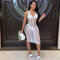 summer new sexy women's fashionable socialite hollow-out see-through beach knit bodycon dress halter knit dress