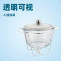 Commercial glass lid stainless steel buffet warmer - hotel buffet stove - in stock wholesale insulated pot