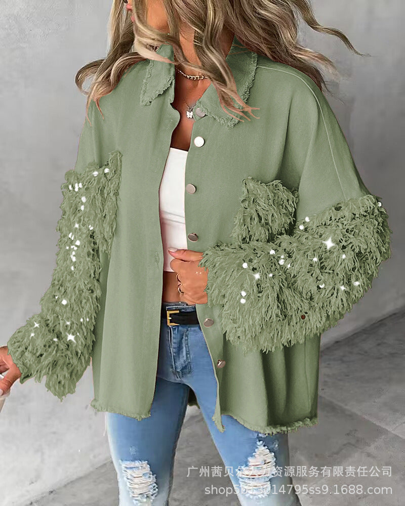 European and American bead splicing temperament cardigan jacket-P1WMHL1018 series