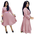 African women's clothing ebey   european and american foreign trade plus size new fresh sweet v-neck pleated skirt