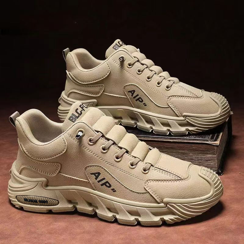 Men's safety shoes - spring work boots: waterproof, slip-resistant, wear-resistant, slip-on sneakers for construction, sports, casual wear, and work
