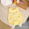 Newborn summer flutter sleeve romper, baby short-sleeve bodysuit, lightweight summer onesie for baby boys and girls, crawling suit