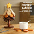 Classy christmas tree insulation mat dining table decoration creative a tree solid wood oven mitts pot holder christmas gift