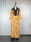 Amazon cross-border fashion: elegant long pleated skirts, plus-size african women's clothing, printed chiffon dresses
