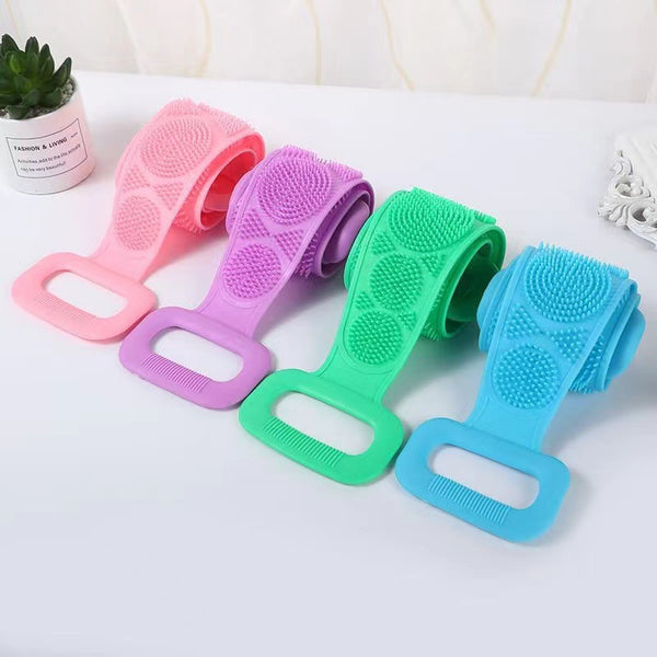 Double-sided silicone bath towel, long strip poke bath towel, pull back strip, strong back rubbing mud, bath towel, back rubbing device